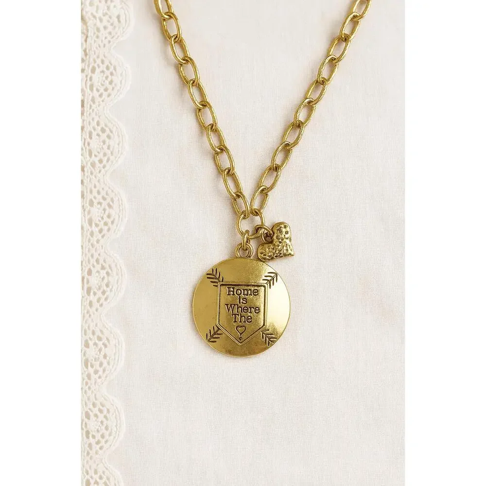Home is Where the Heart is Baseball Fashion Trending Necklace